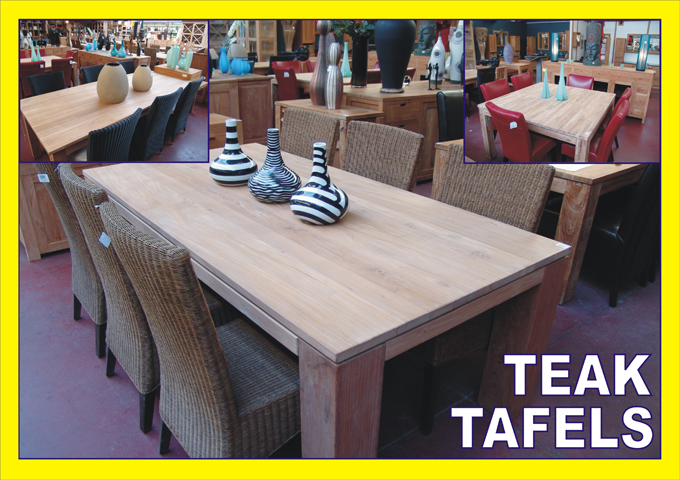 Diverse teak tafels uit stock leverbaar - De grootste in vlaanderen!